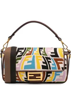 Fendi Sarah Coleman Fish Eye Vertigo Baguette satchel-taske med Zucca-broderi fra 2010-2025