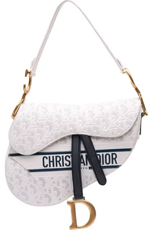 Dior Perforeret Oblique Saddle skuldertaske i kalveskind med prægning fra 2021