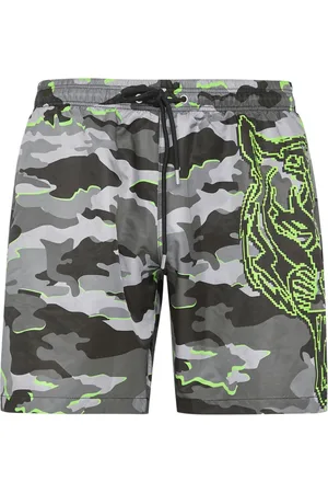 Philipp Plein Badeshorts med kamuflage- og tigertryk