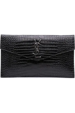 Saint Laurent Uptown clutch i krokodillepræget læder fra 2020