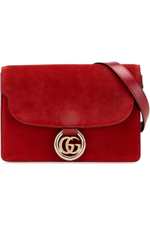 Gucci Lille Torchon crossbody-taske i ruskind med GG-ring fra 2000-2015