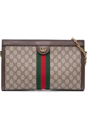 Gucci Mellemstor GG Supreme Ophidia skuldertaske med kæde fra 2016-2024