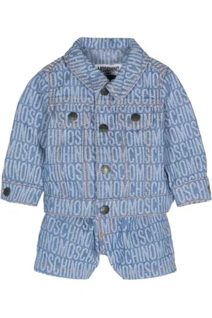 Moschino Denimjakke i jacquard med logo