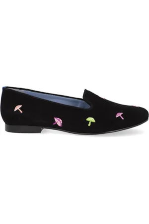 Blue Bird Broderede loafers i ruskind