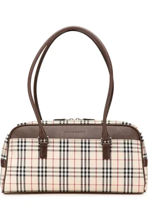 Burberry Skuldertaske i House Check-kanvas fra 2000-2017