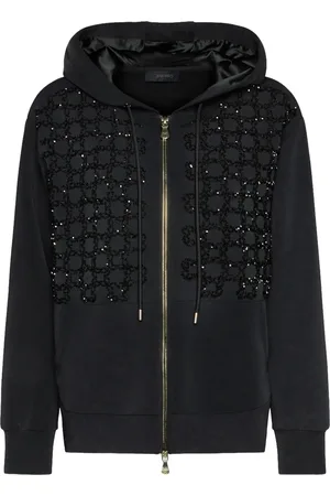 Elena Miro Sweatshirt med monogram og lynlås