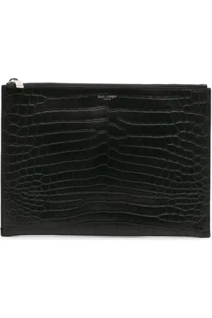 Saint Laurent Clutch i krokodillepræget læder fra 2017