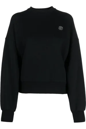 Philipp Plein Bomulds-sweatshirt med logo-applikation