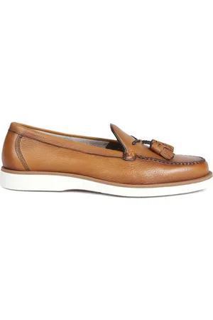 santoni Loafers i læder med kvastdetalje
