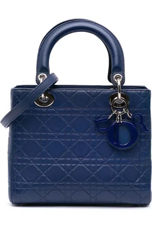 Dior Mellemstor Cannage Lady Dior satchel-taske i præget kalveskind fra 2013