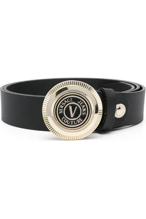 VERSACE Læderbælte med logospænde
