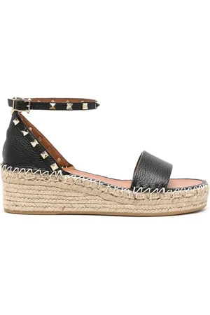 VALENTINO GARAVANI Rockstud 55mm espadriller med plateau