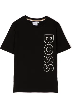 HUGO BOSS T-shirt med rund hals og logotryk