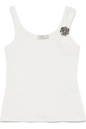 BLUMARINE Tanktop med blomstret broche
