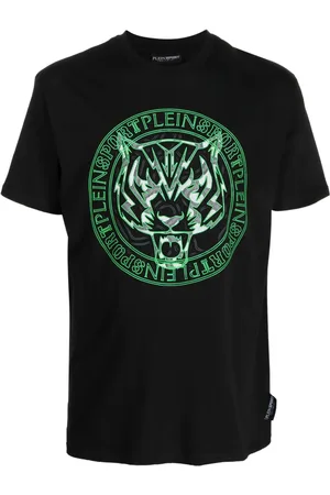 Philipp Plein T-shirt med tigertryk og logo