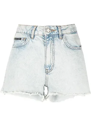 Philipp Plein Denimshorts med syrevasket effekt
