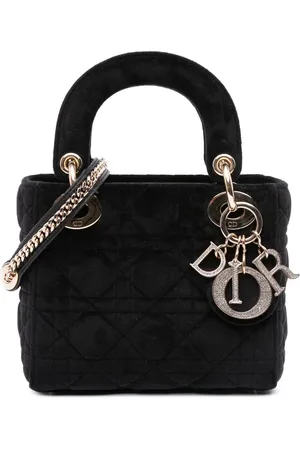 Dior Mini Cannage Lady Dior satchel-taske i velour fra 2019