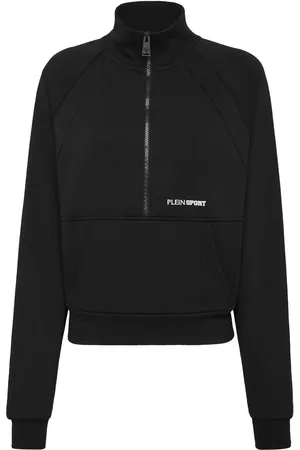 Philipp Plein Sweatshirt med kort lynlås og logotryk$