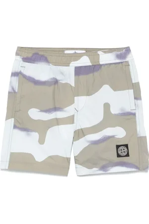 Stone Island Badeshorts med logoapplikation