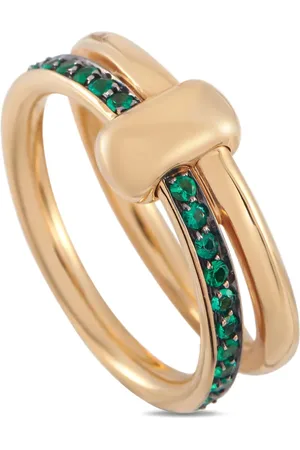 Pomellato Together ring i 18 karat guld med smaragd