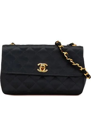 CHANEL Lille quiltet rektangulær CC Flap crossbody-taske fra 1986-1988