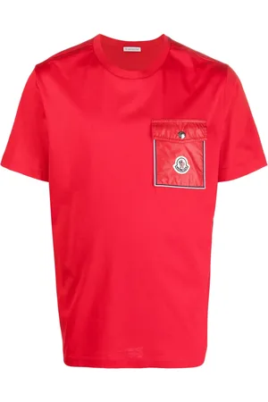 Moncler T-shirt med logomærke og brystlomme