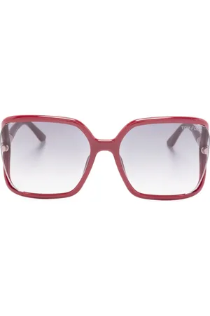 Tom Ford Oversize solbriller med skildpaddeeffekt