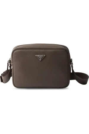 Prada Tekstureret crossbody-taske i læder