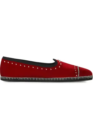 Giuseppe Zanotti Loafers i velour med nitter
