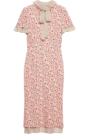 Prada Midi kjole i georgette med tryk