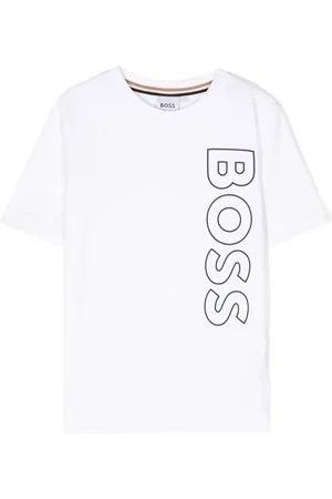 HUGO BOSS T-shirt med rund hals og logotryk