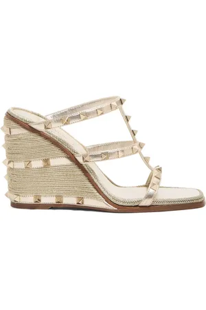 VALENTINO GARAVANI 100 mm Rockstud sandaler med kilehæl