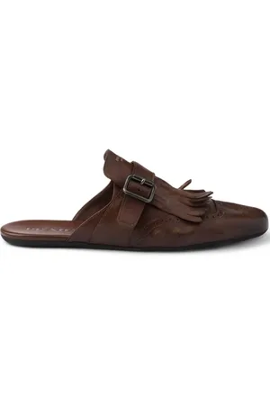 Prada Shuffle mules med frynsedetalje