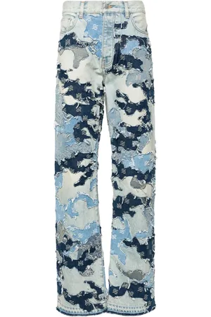 AMIRI Jeans med lige ben, patchwork og mellemhøj talje