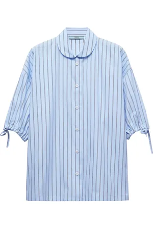 Prada Stribet skjorte i poplin