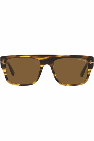 Tom Ford Firkantede solbriller med skildpaddeeffekt