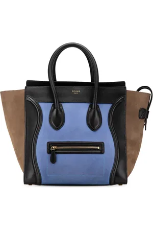 Céline Mini trefarvet tote i nubuck-læder og kalveskind fra 2012