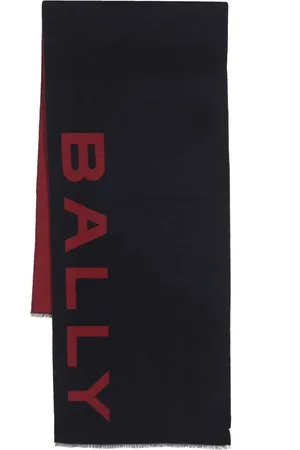 Bally Intarsia-strikket tørklæde med logo