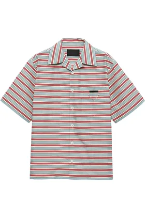 Prada Stribet bowling-skjorte