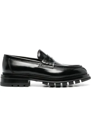santoni Penny-loafers i læder med rillet sål