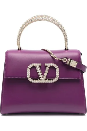 VALENTINO GARAVANI VSicily tote i læder med krystaludsmykning