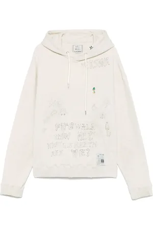 Maison Mihara Yasuhiro Distressed graffiti-print hoodie