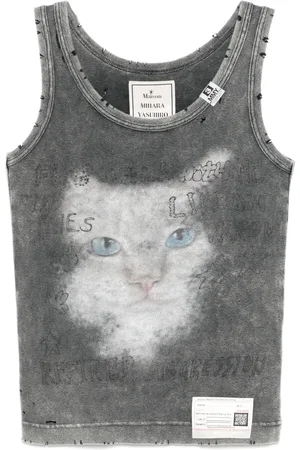 Maison Mihara Yasuhiro Vest med grafisk tryk