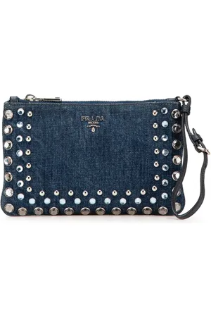Prada Borchie Wristlet pung i denim fra 2000-2024