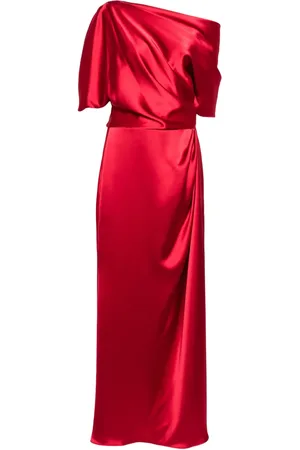 Amsale Satinkjole med off-shoulder-snit