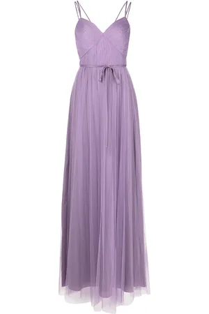 Marchesa Notte Lang plisseret kjole