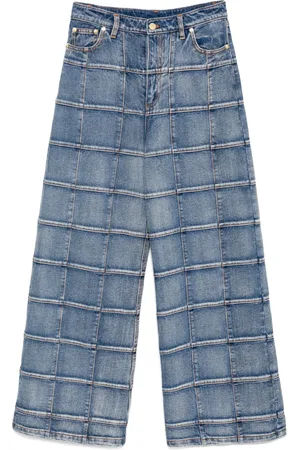 Cynthia Rowley Windowpane jeans med brede ben