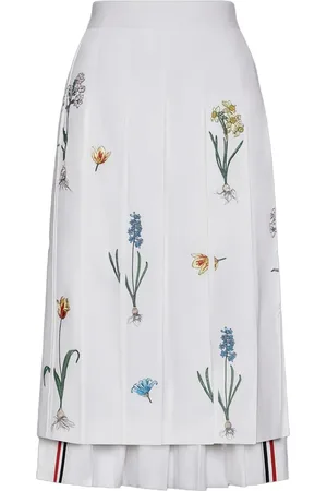 Thom Browne Mellemlang nederdel med blomster-broderi