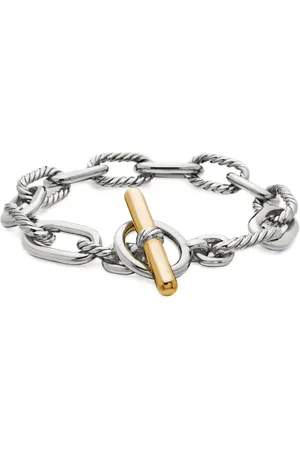 David Yurman DY Madison Toggle kædearmbånd i 18 karat guld og sterlingsølv (11 mm)