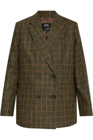 A.P.C. Dobbeltradet ternet uldblazer